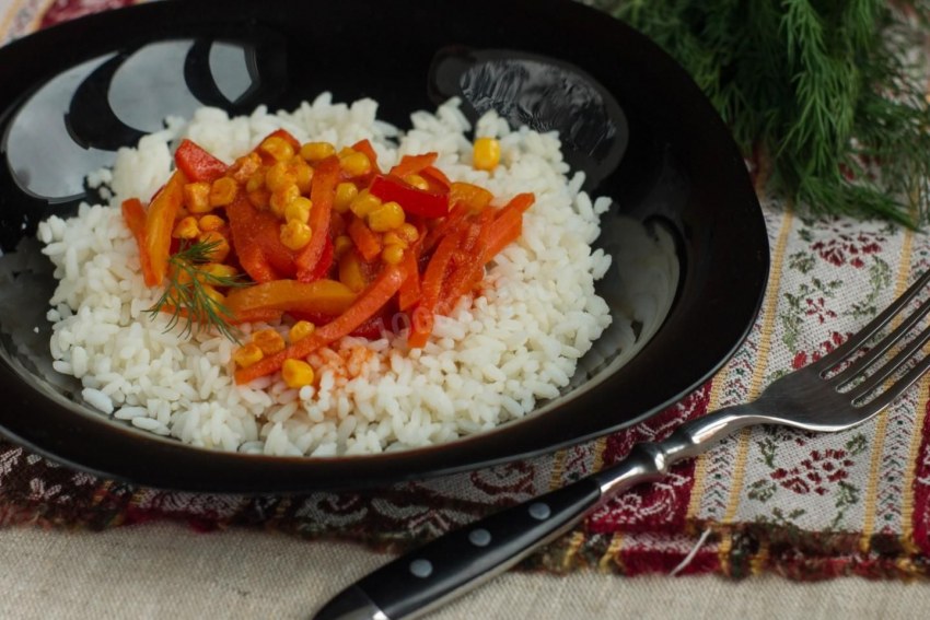 Ризотто с овощами и рисом