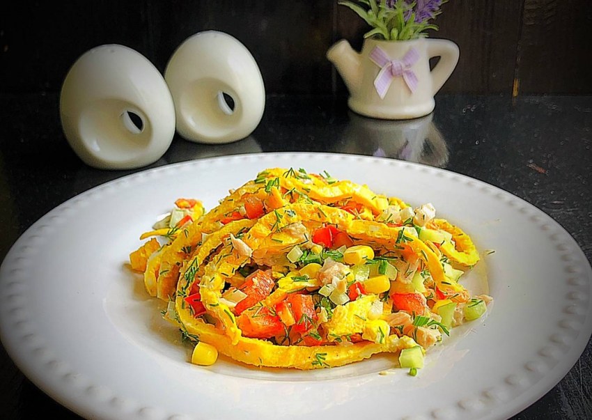 Майонезные салат с курицей Эдельвейс