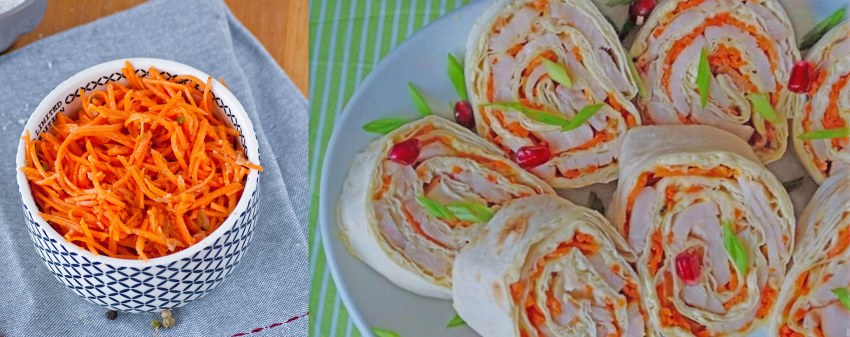 Рулет с корейской морковкой