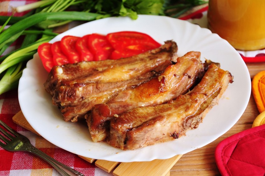 Свиные ребрышки BBQ В ресторане