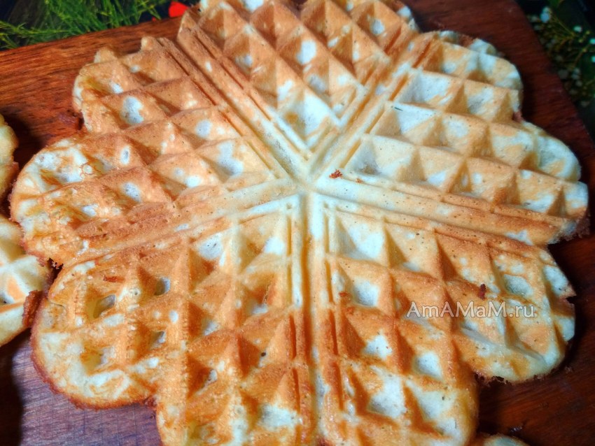 Молочные вафли в вафельнице