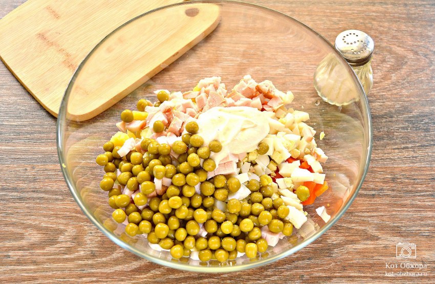 Яичница с горошком консервированным