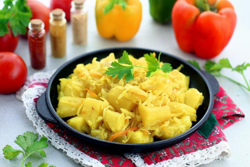 Квашеная капуста с картошкой