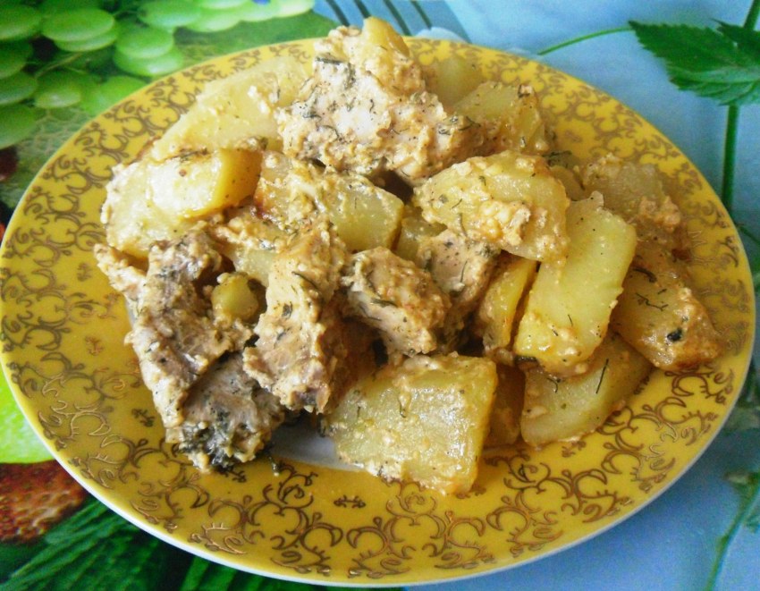 Говядина в рукаве с картошкой