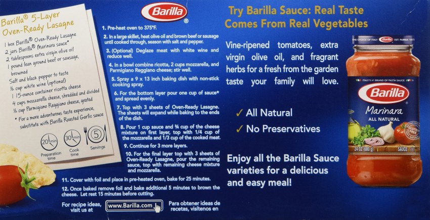 Изделия макаронные Barilla Lasagne