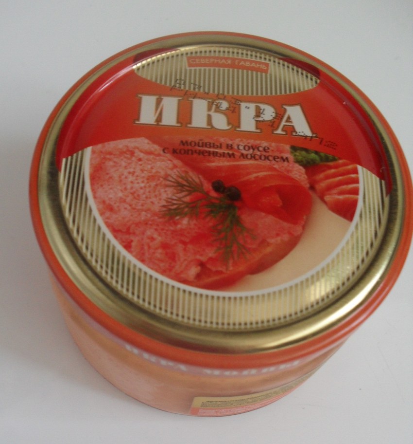 Икра мойвы с копченым лососем 180г
