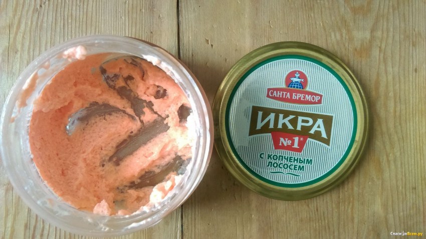 Санта Бремор икра мойвы деликатесная икра №1 с копченым лососем