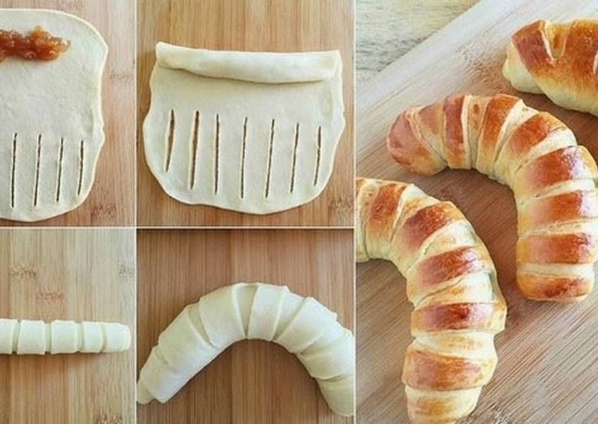 Красивые булочки из слоеного теста