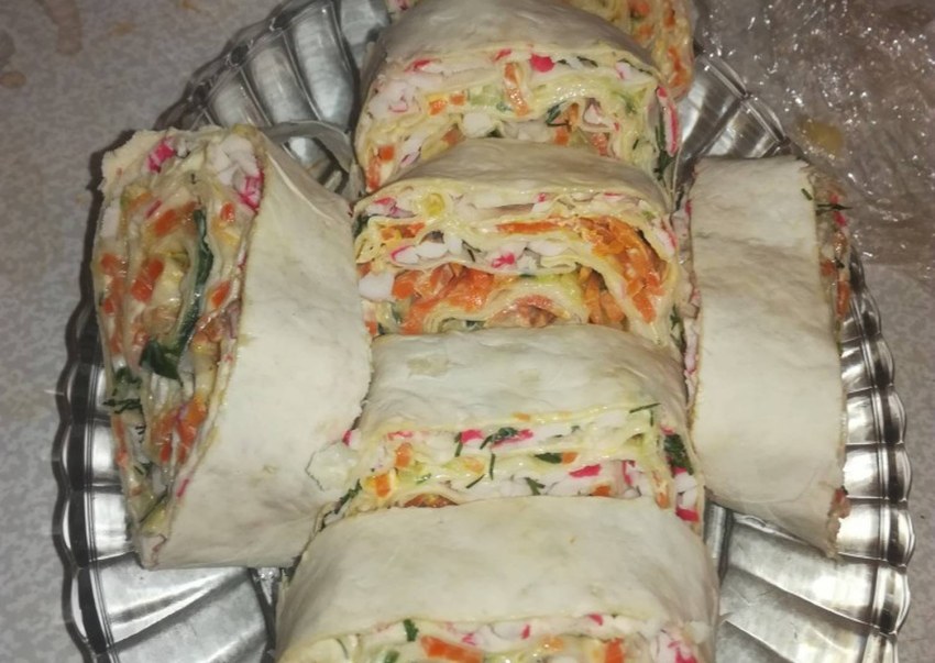 Конверты из крабовых палочек