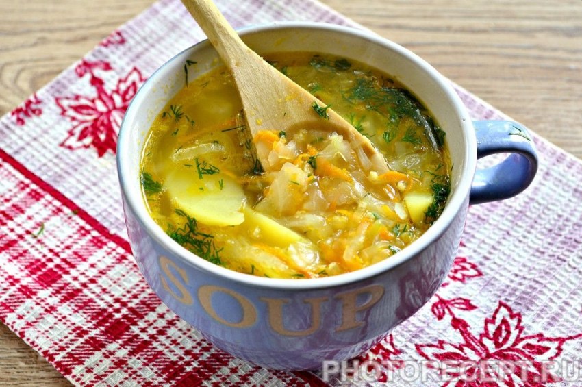 Куриный суп с капустой