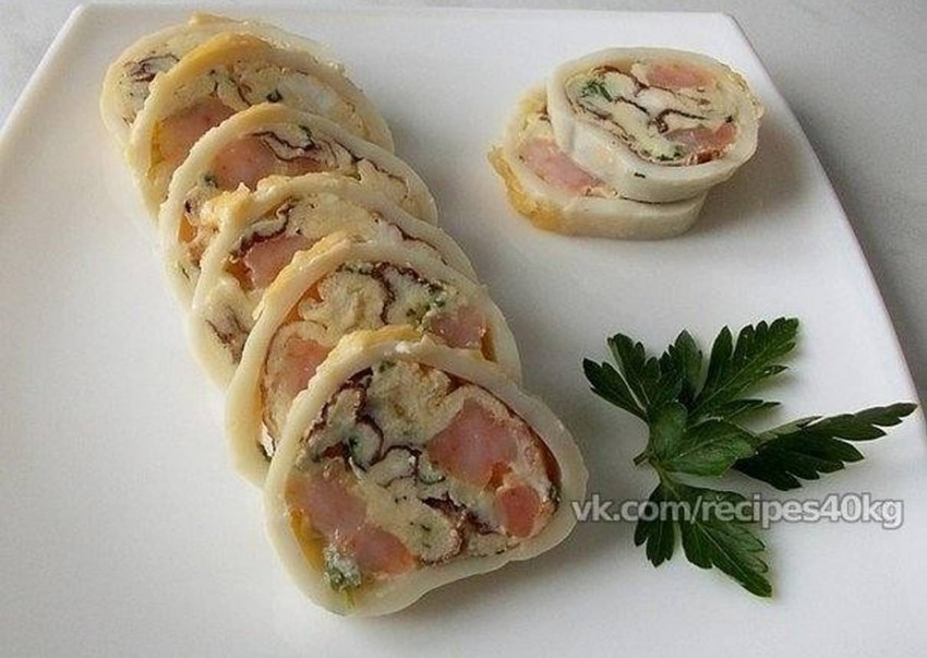 Кальмар фаршированный булгуром