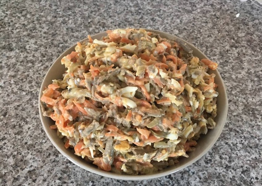 Салат из печени свиной