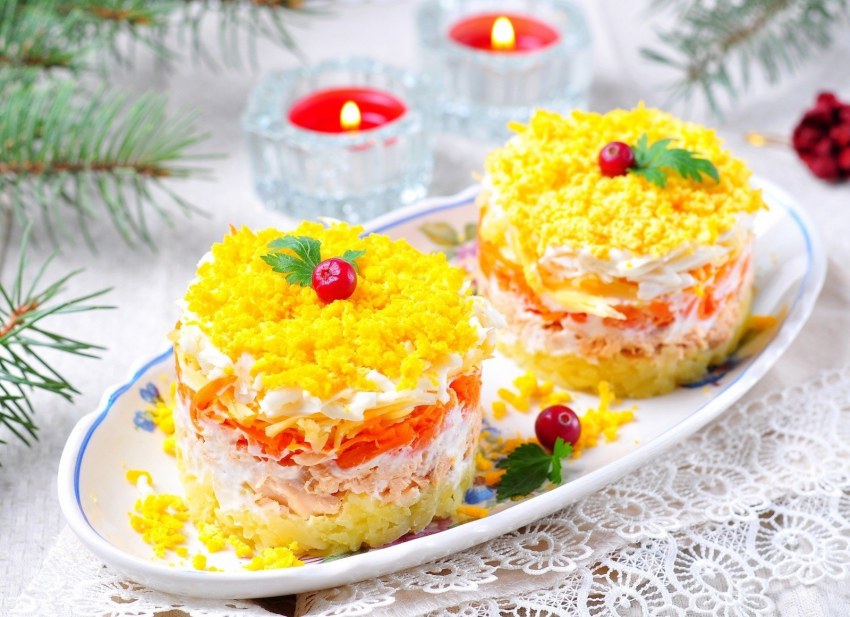 Салат Мимоза с крабовыми палочками