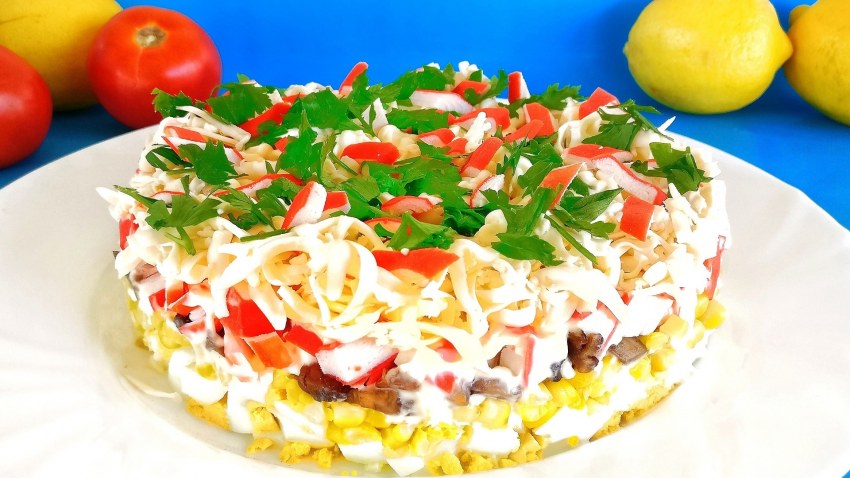 Салат Рига кукурузой и морковью
