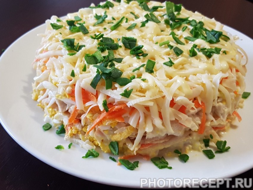 Салат мужской каприз с курицей