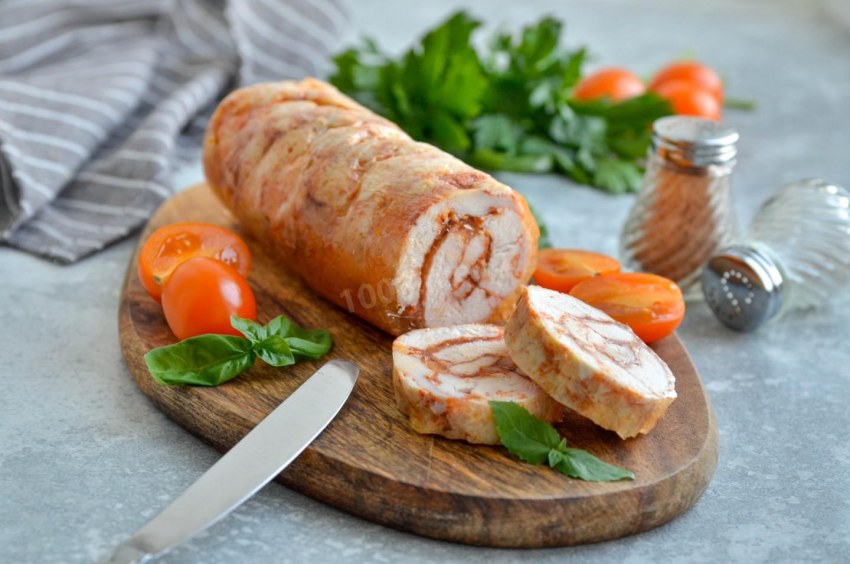 Рулет куриный на пару