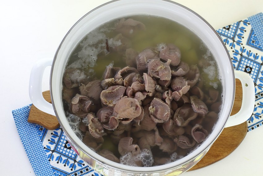 Фрикасе из куриных сердечек