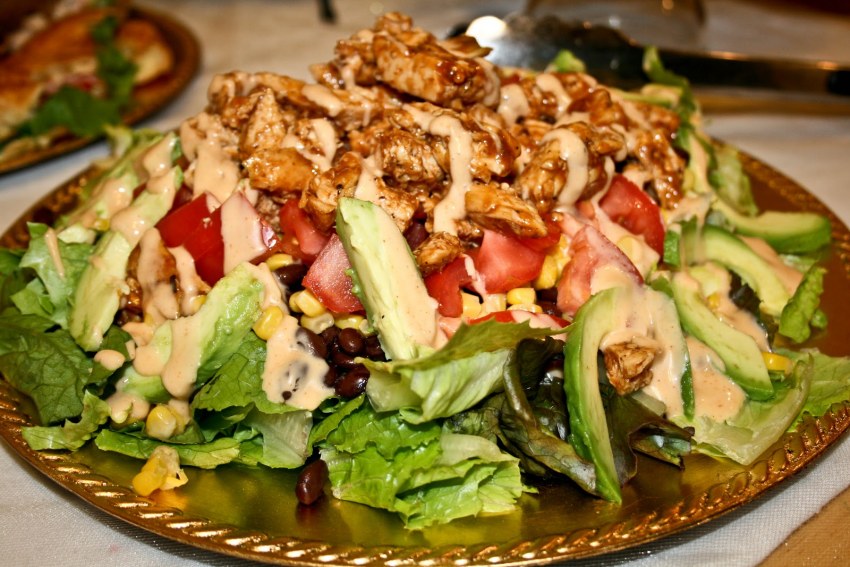Jewish Salad with Mushrooms and Chicken