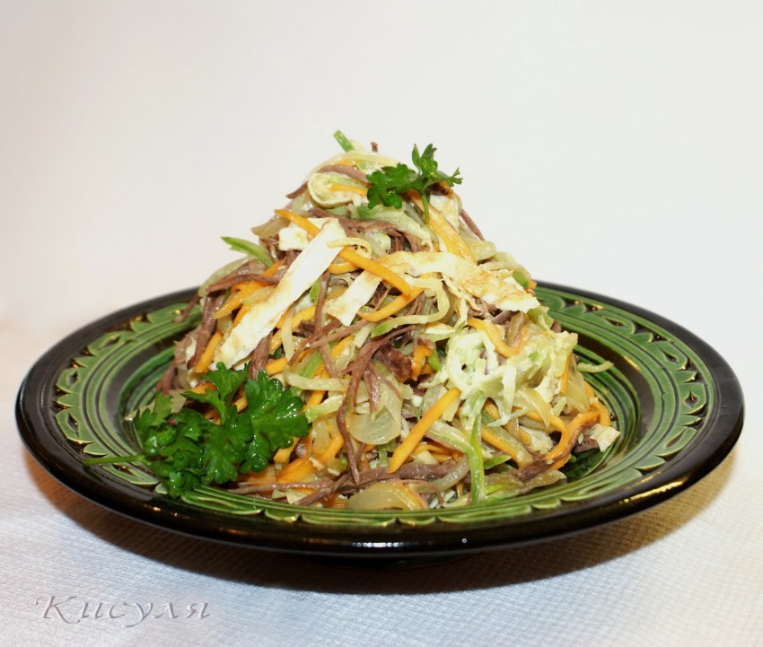 Салат Клязьма с редькой и говядиной