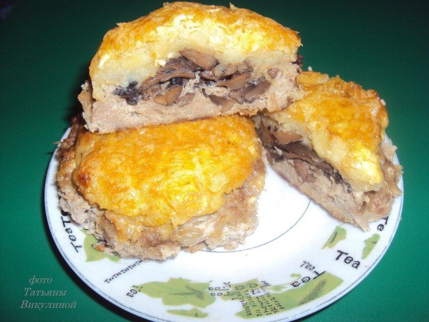 Грибы фаршированные куриным фаршем