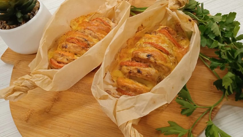 Куриные кармашки с овощами