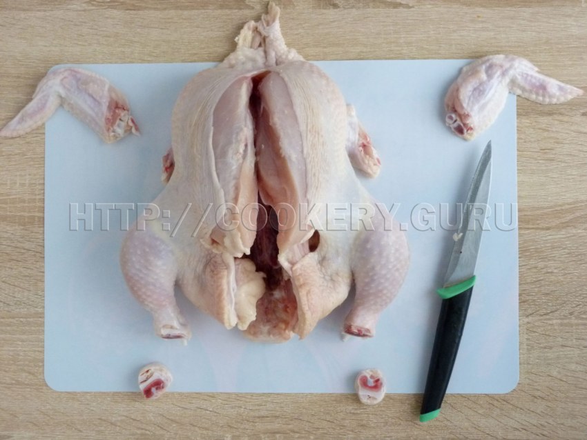 Разделка курицы на рулет