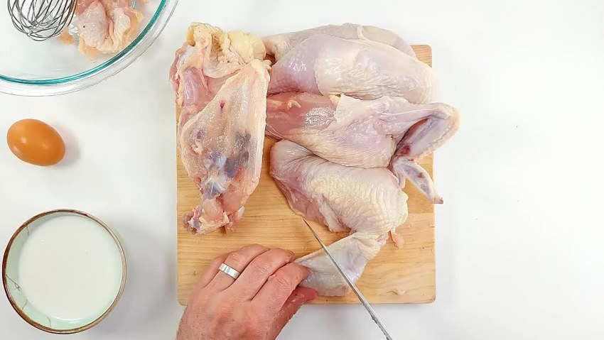 Разделать крылышки куриные