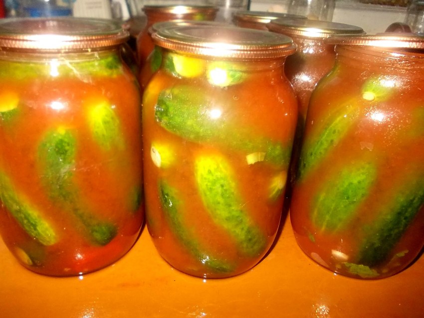 Маринованные огурчики с кетчупом закатка
