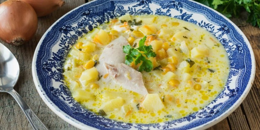 Сырный суп с курицей