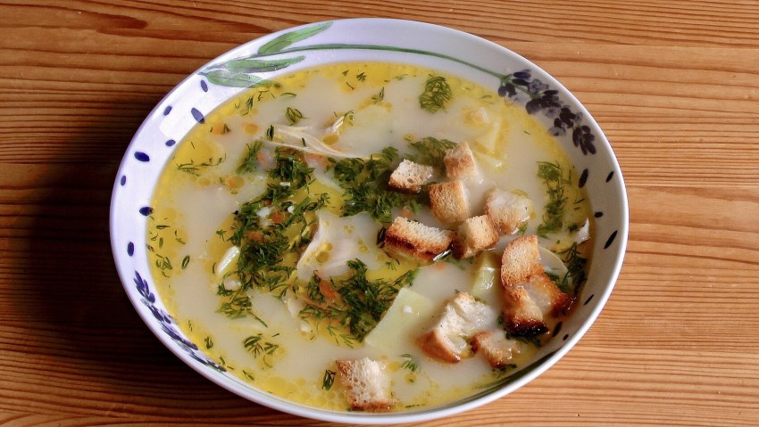 Куриный суп с плавленым сыром