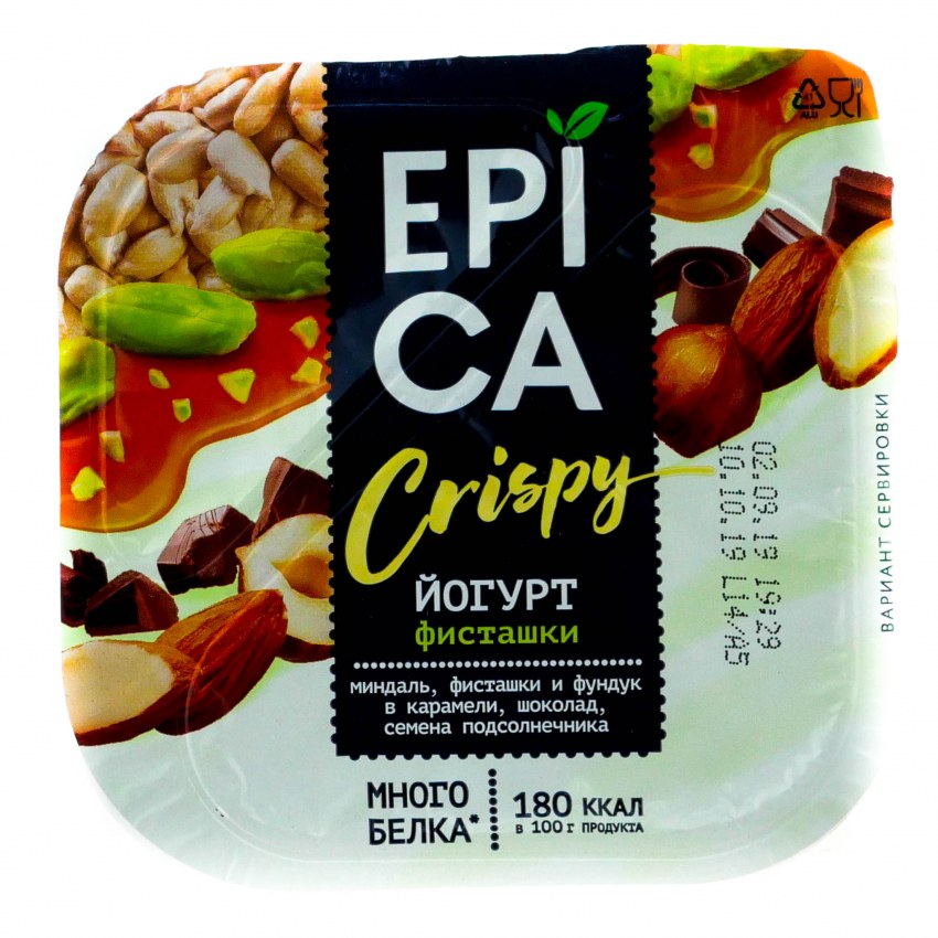 Йогурт Epica Crispy фисташки 10,5% 140г