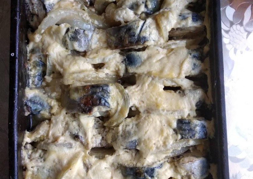 Скумбрия запечённая с маянезом