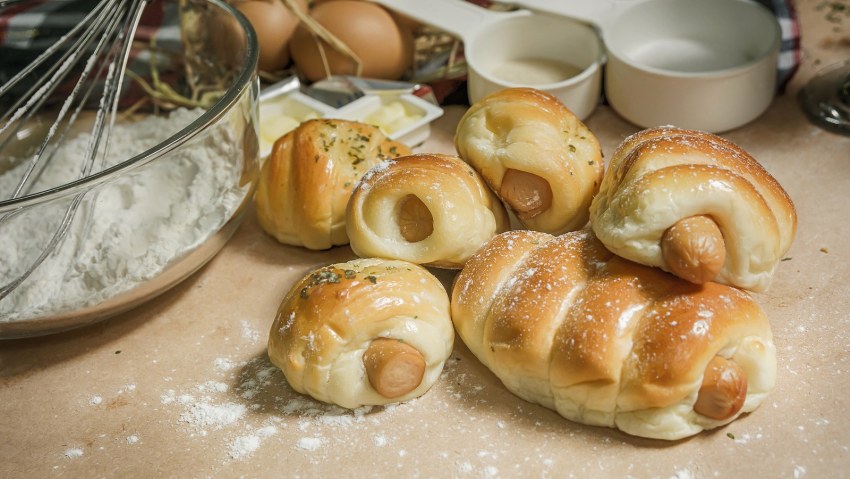 Красивые сдобные булочки