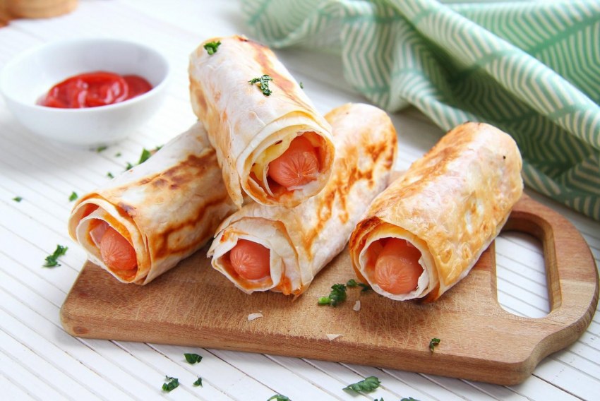 Лаваш с творогом и зеленью