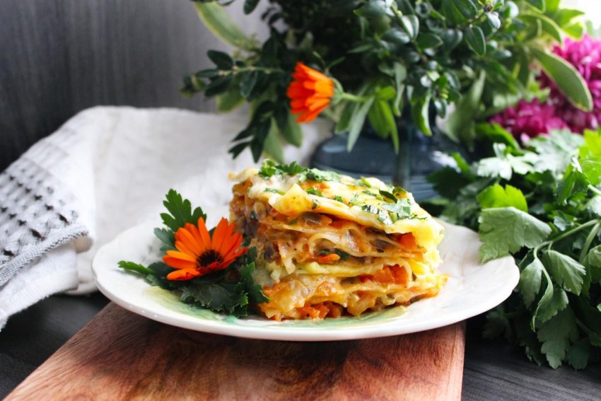 Лазанья с фаршем и грибами