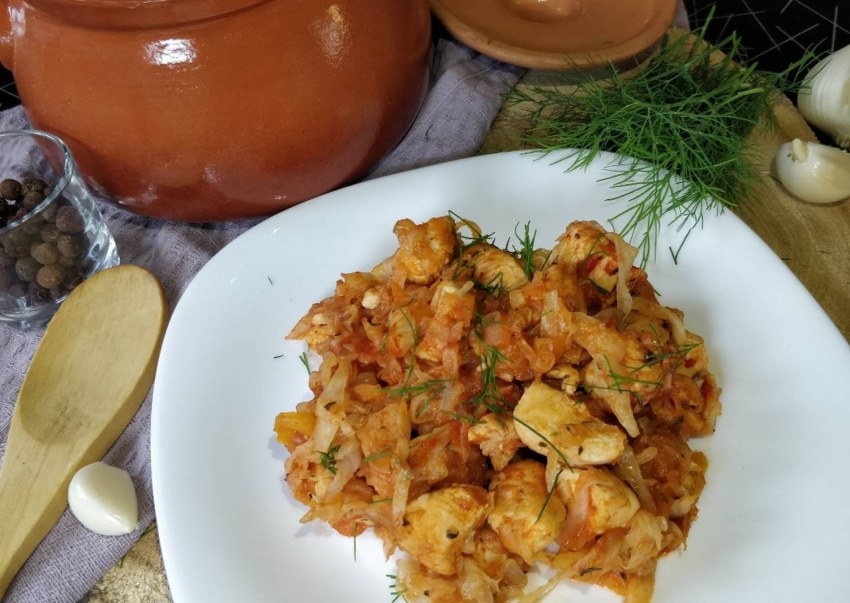 Рис с капустой и мясом