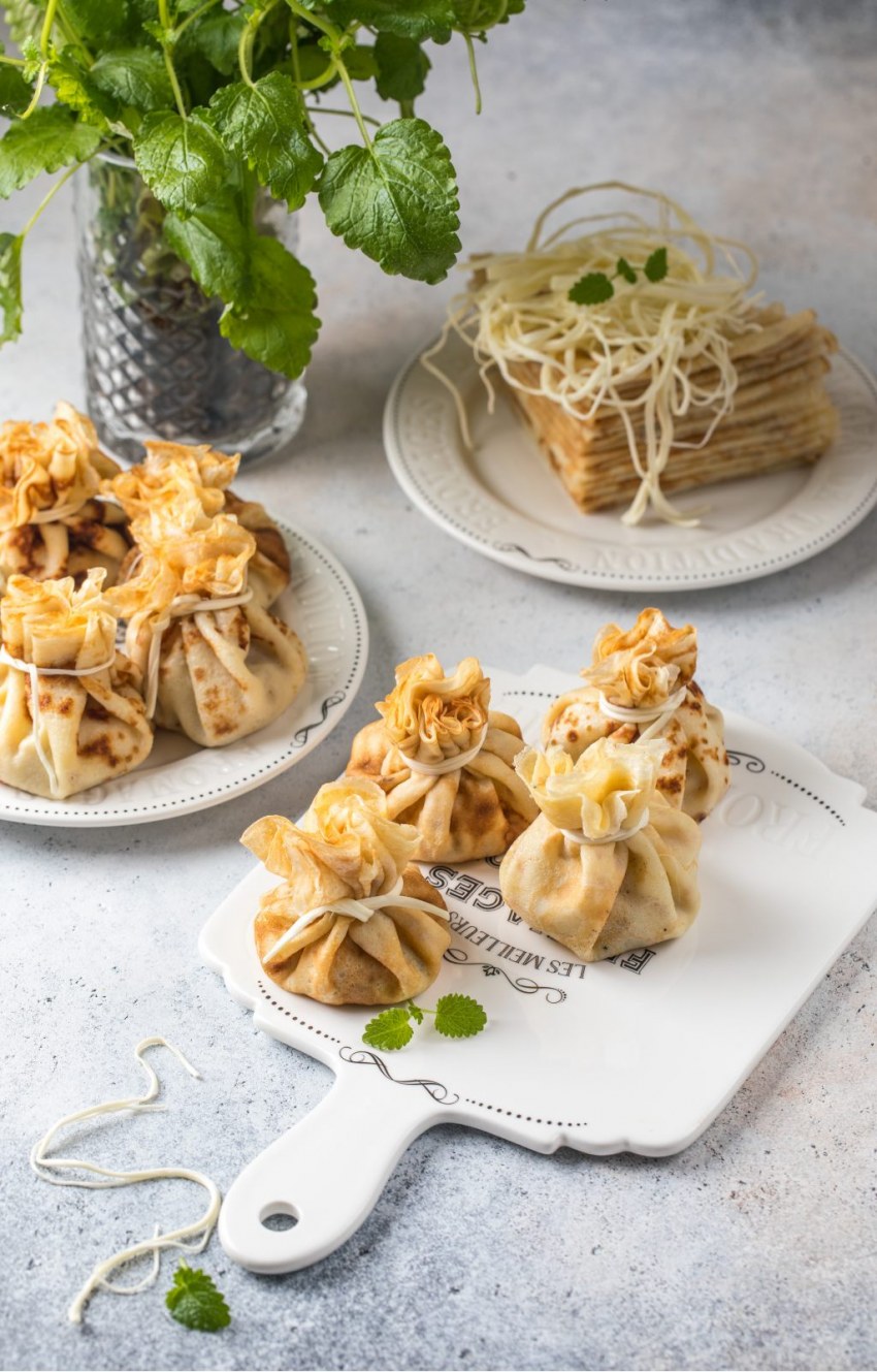 Блины с курицей и грибами