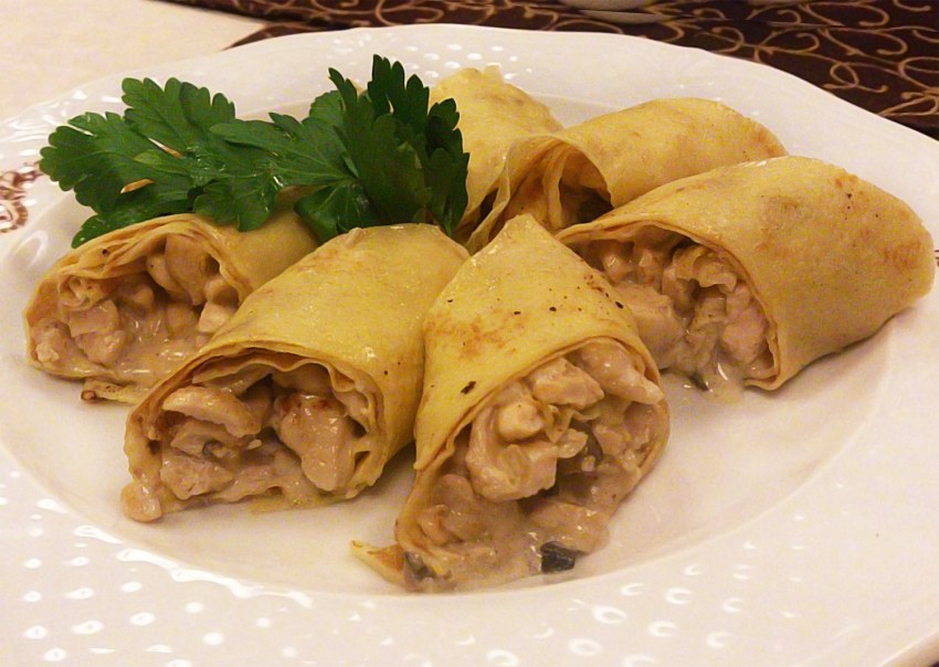 Блины с грибной начинкой