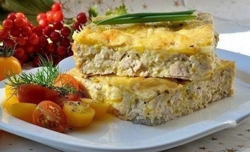 Запеканка из кабачка и куриного фарша