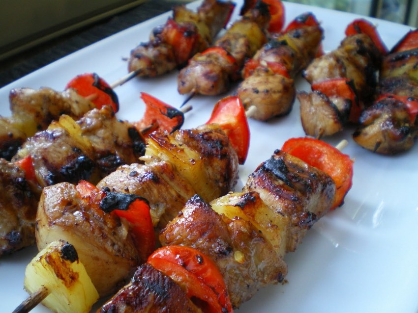 Куриные шашлычки с кабачками