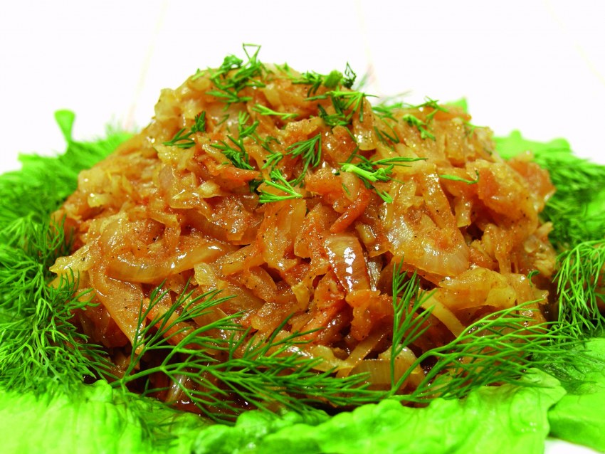 Капуста тушенная с грибами