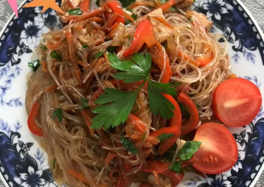 Свинина с кимчи и фунчезой