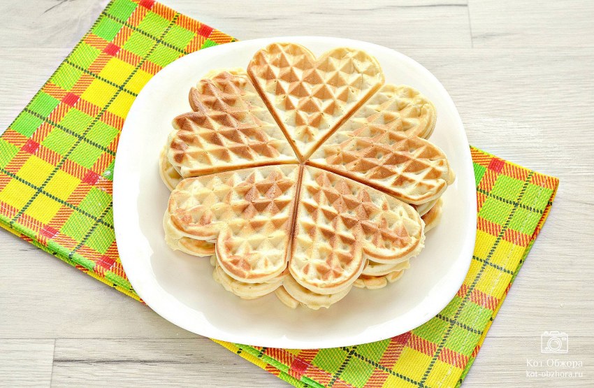 Бельгийские вафли с бананом
