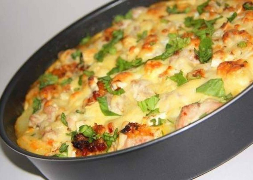 Запеканка из курицы с картошкой