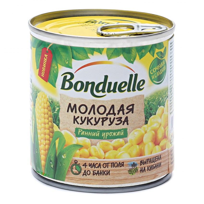 Кукуруза консервированная 400г 1/10шт Barri