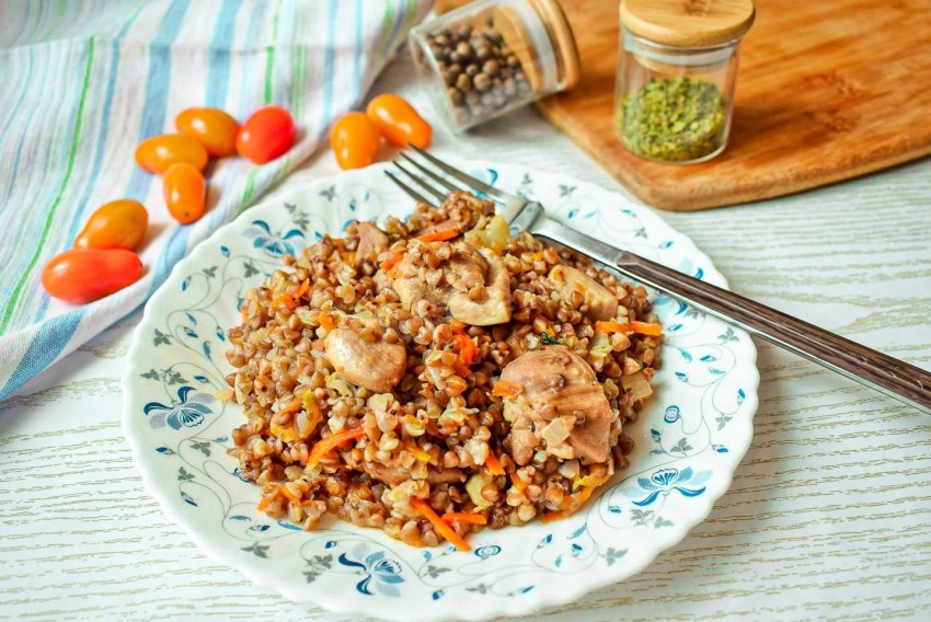 Гречка по купечески с грибами