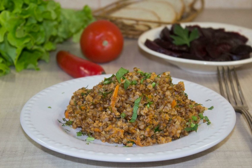 Гречка по купечески с грибами