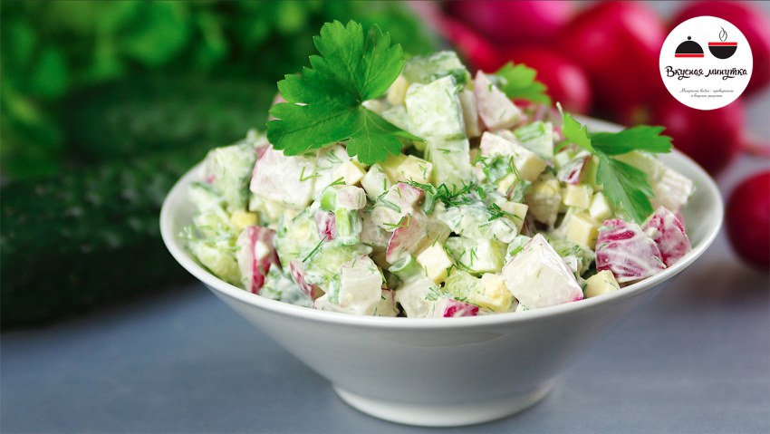 Салат с тунцом и огурцом