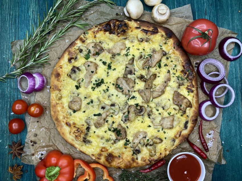 Мини пицца с грибами