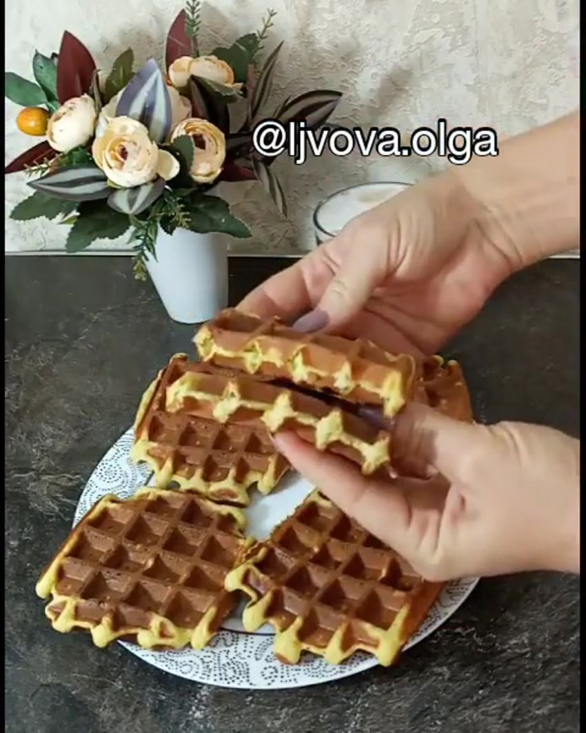 Венские вафли с бананом